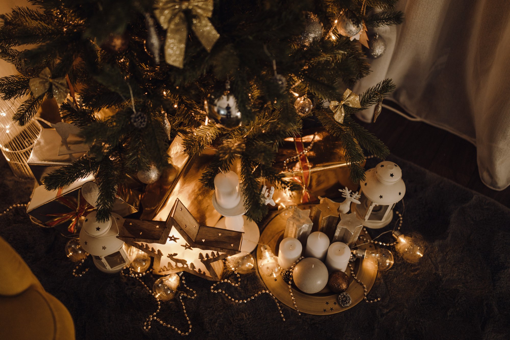 Christmas Decorations Near the Christmas Tree